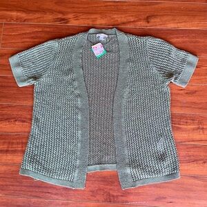 Northern Reflections Green Knit Short Sleeve Cardigan